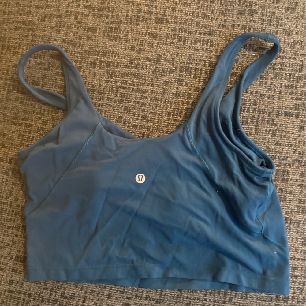 Blue align tank with built in bra size 8